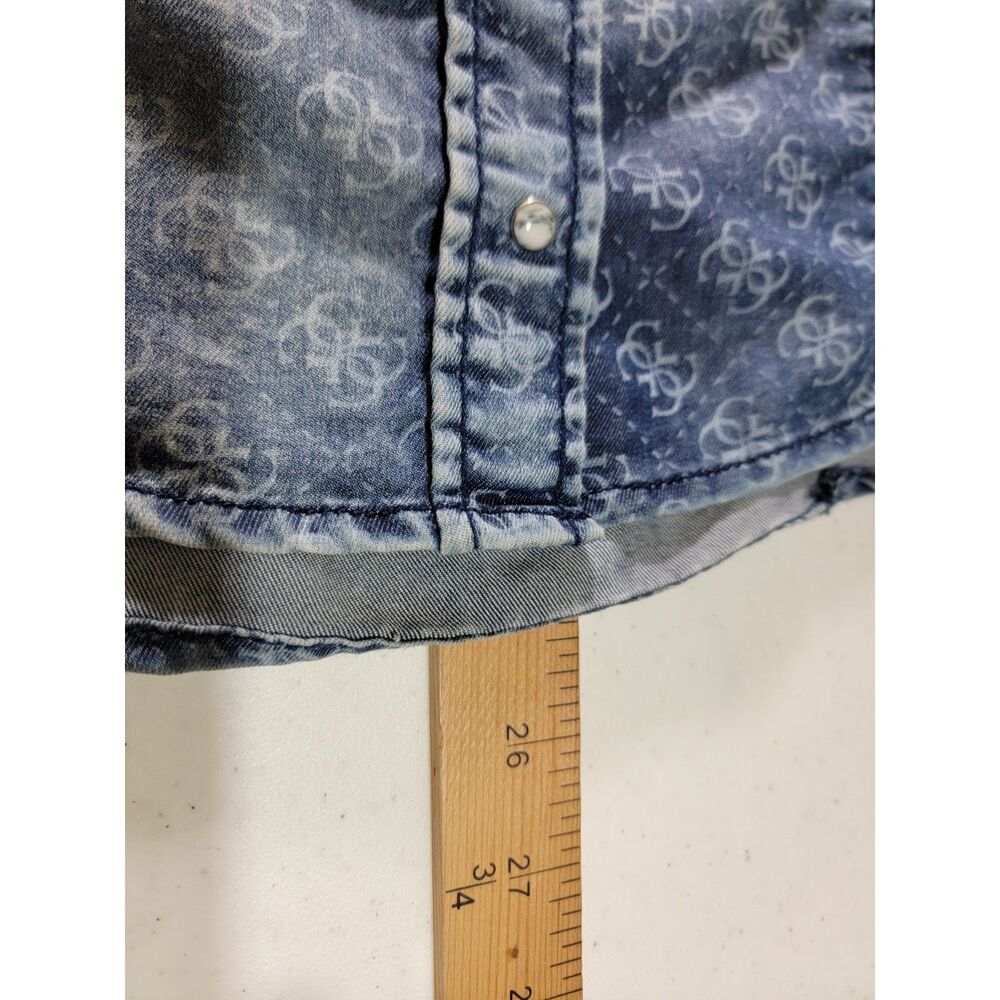 Guess Women's AOP All Over Print Long Sleeve Demin Jean Shirt - Small - Picture 3 of 6